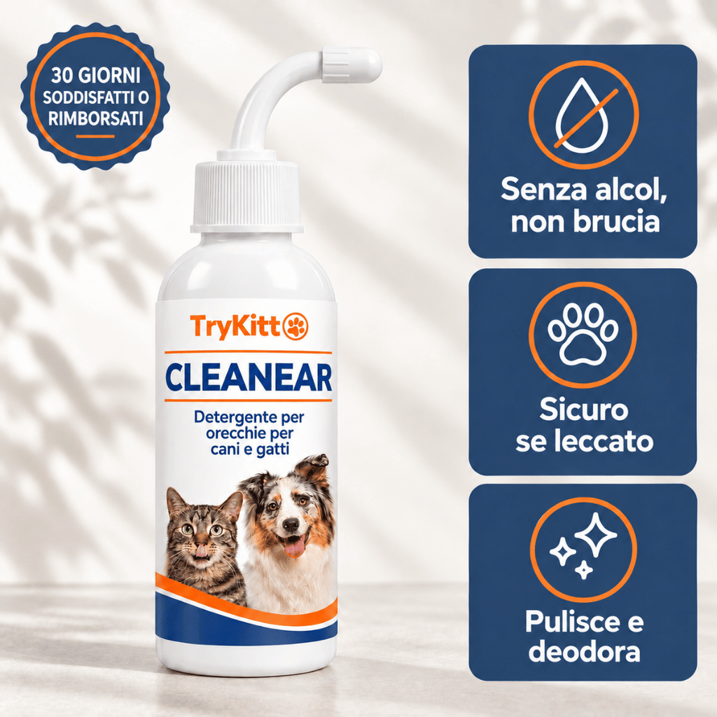 Detergente per orecchie di cani e gatti