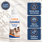Detergente per orecchie di cani e gatti