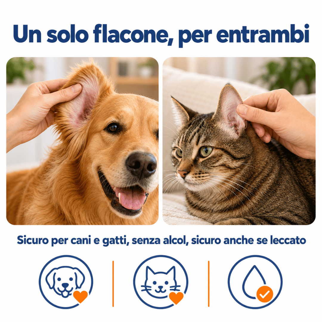 Detergente per orecchie di cani e gatti